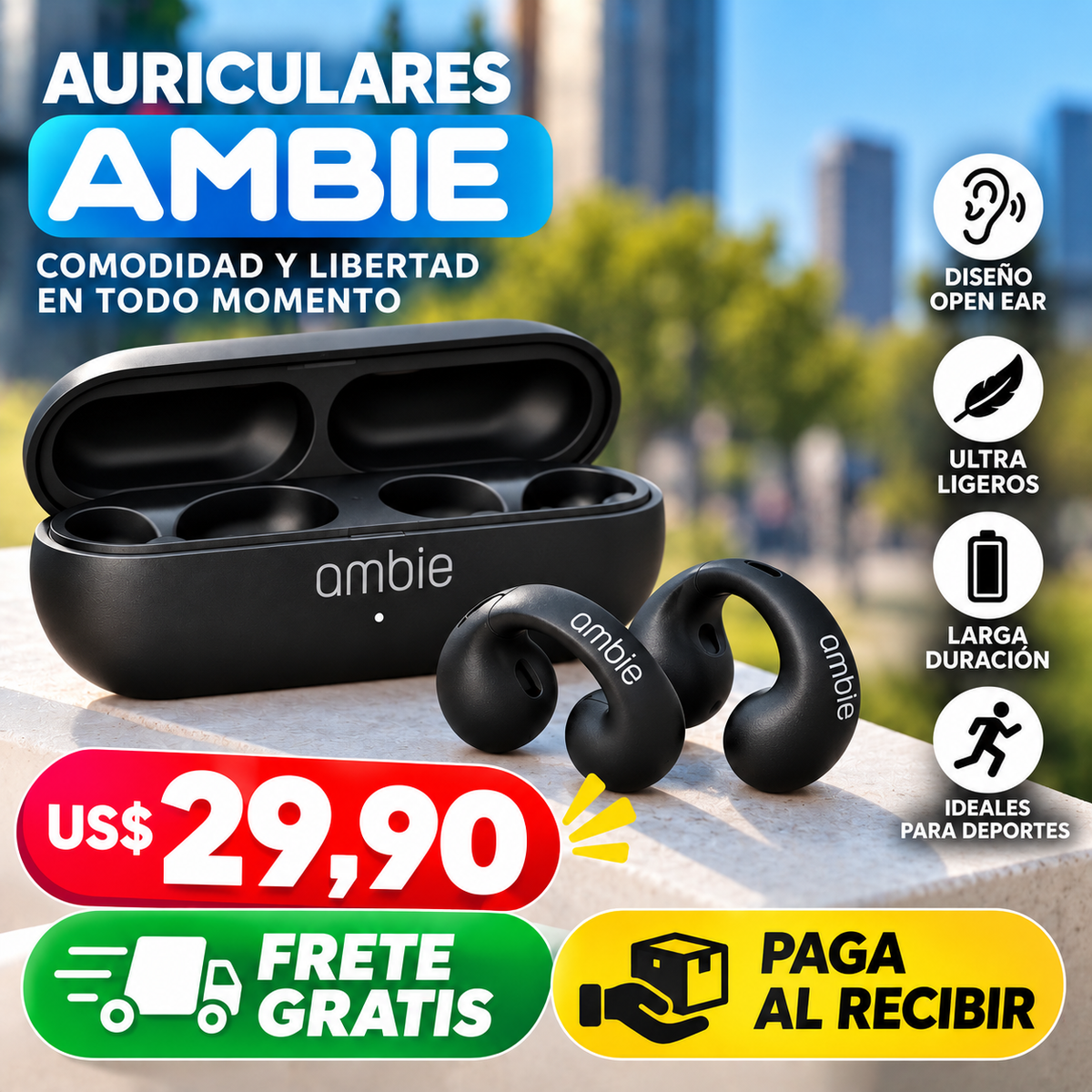 Auriculares Ambie con Estuche de Carga Premium 🔥 ¡Atención! Esta fantástica promoción solo es válida hoy 🔥