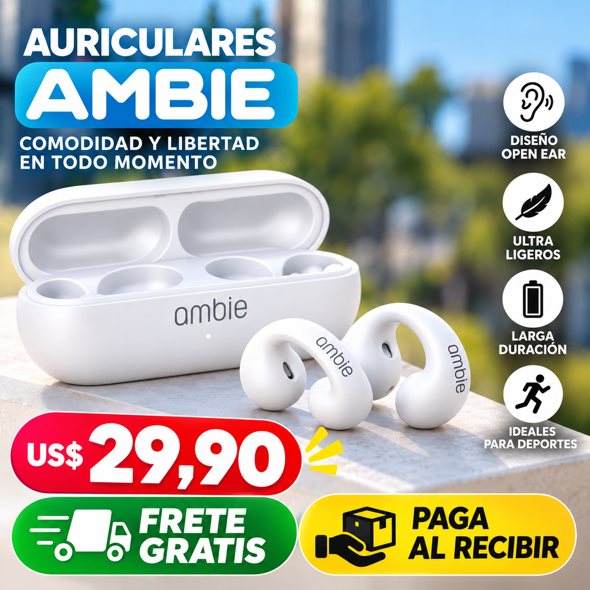 Auriculares Ambie con Estuche de Carga Premium 🔥 ¡Atención! Esta fantástica promoción solo es válida hoy 🔥